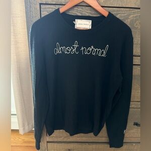 Lingua Franca “Almost Normal” Embroidered Cashmere Sweater Size L
